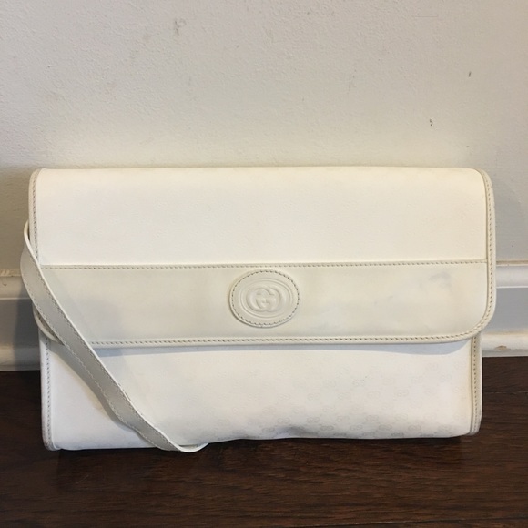 Auth Vtg Gucci 80' Signature Leather Shoulder Bag